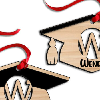 Intra απο ξύλο plywood 3mm-4mm πάχος – Δώρο αποφοίτησης Letter W με λέιζερ Δίασταση  20x20 cm INTRAFABR-116038515 - Image 3