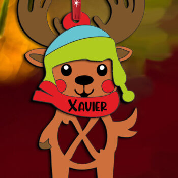 Intra απο ξύλο plywood 3mm-4mm πάχος – Χριστουγεννιάτικο στολίδι Letter X Ελάφια Δίασταση  20x20 cm INTRAFABR-111601765 - Image 2