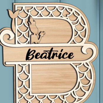 Intra απο ξύλο plywood 3mm-4mm πάχος – Δώρο αλφάβητου λέιζερ MermaLetter B Δίασταση  20x20 cm INTRAFABR-121713342 - Image 2