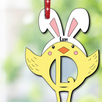 Intra απο ξύλο plywood 3mm-4mm πάχος – SVG Διακοσμητικό γράμμα L Πασχαλινό κοτόπουλο Δίασταση  40x30 cm INTRAFABR-112719100 - Image 1