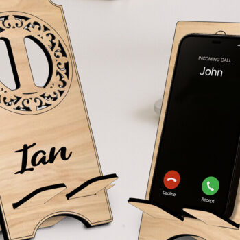 Intra απο ξύλο plywood 3mm-4mm πάχος – Υποδοχή τηλεφώνου Letter I Μονόγραμμα Alpha Δίασταση  20x20 cm INTRAFABR-122978360 - Image 2