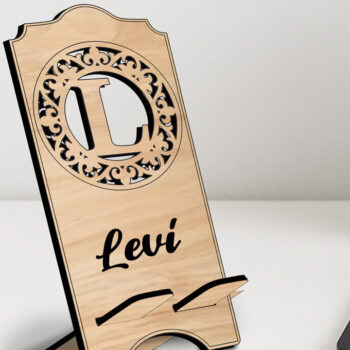 Intra απο ξύλο plywood 3mm-4mm πάχος – SVG Phone Letter L Fleur-de-lis Holder Δίασταση  20x20 cm INTRAFABR-122978539 - Image 1