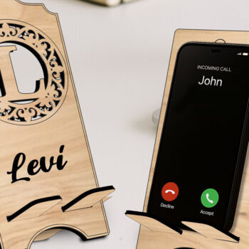 Intra απο ξύλο plywood 3mm-4mm πάχος – SVG Phone Letter L Fleur-de-lis Holder Δίασταση  20x20 cm INTRAFABR-122978539 - Image 2