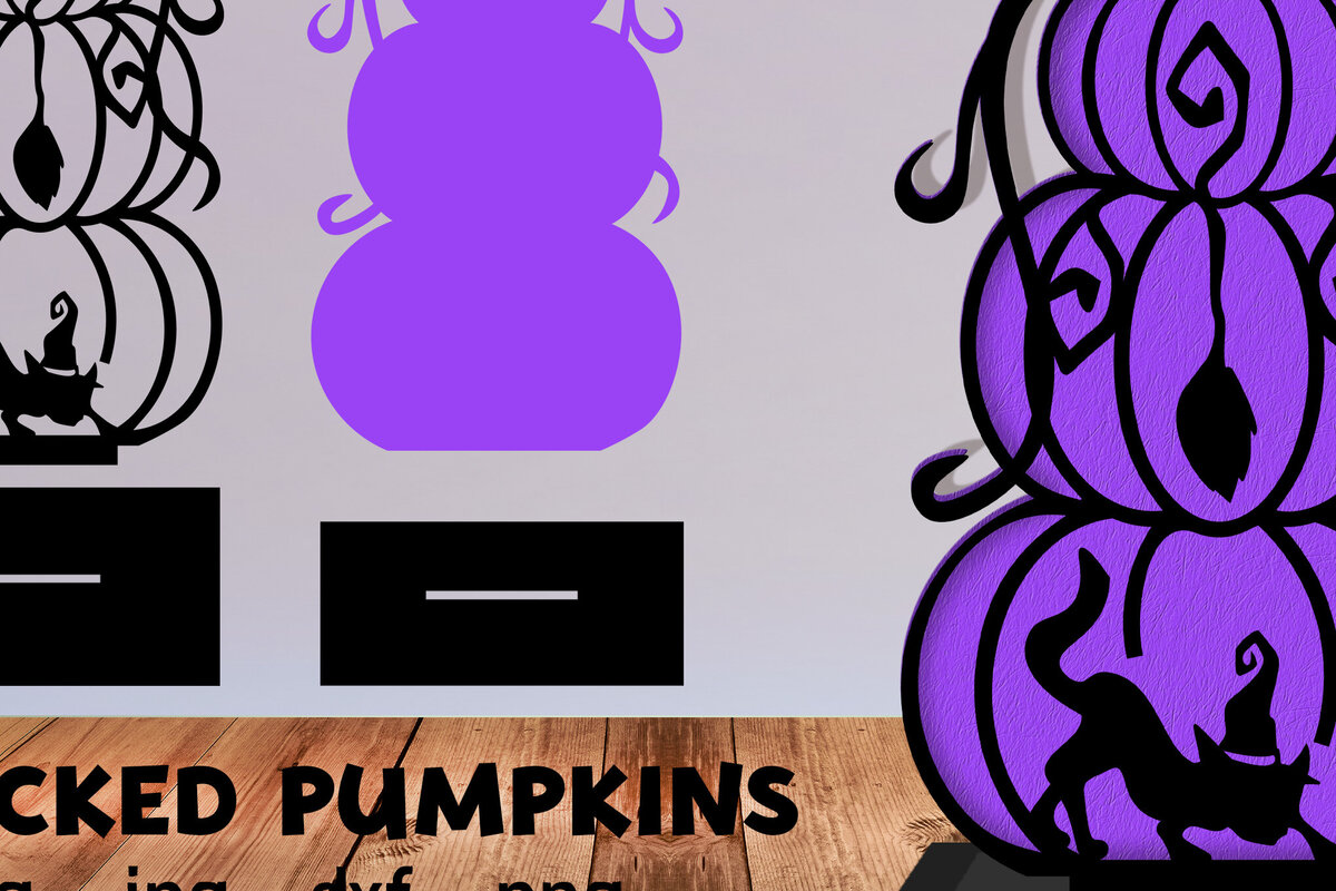 Intra απο ξύλο plywood 3mm-4mm πάχος – SVG κολοκύθας Halloween κομμένα με λέιζερ στοιβαγμένα Δίασταση  20x20 cm INTRAFABR-79071529