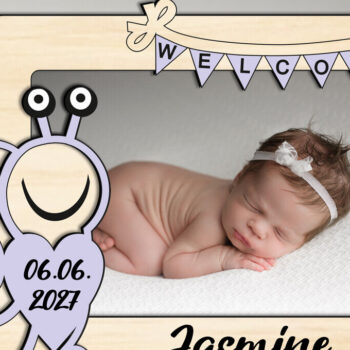 Intra απο ξύλο plywood 3mm-4mm πάχος – Δώρο κορνίζας για μωρό Snail Laser Δίασταση  20x20 cm INTRAFABR-123727697 - Image 1