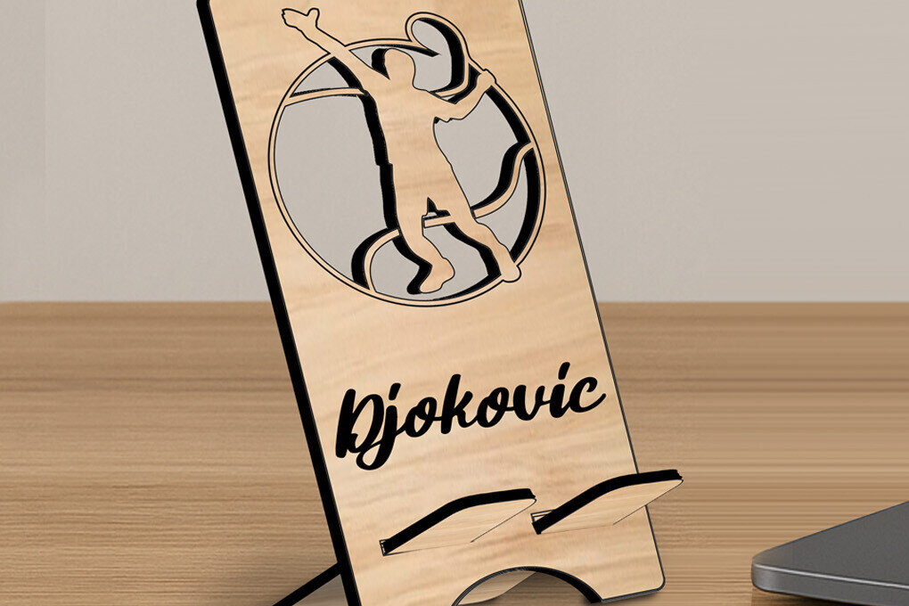 Intra απο ξύλο plywood 3mm-4mm πάχος – Δώρο Tennis Man θήκη τηλεφώνου Δίασταση  20x20 cm INTRAFABR-122774743