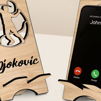 Intra απο ξύλο plywood 3mm-4mm πάχος – Δώρο Tennis Man θήκη τηλεφώνου Δίασταση  20x20 cm INTRAFABR-122774743 - Image 2