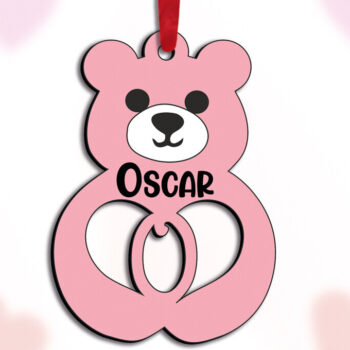 Intra απο ξύλο plywood 3mm-4mm πάχος – SVG Ημέρα του Αγίου Βαλεντίνου Love Bear Letter O Δίασταση  20x20 cm INTRAFABR-115304229 - Image 1