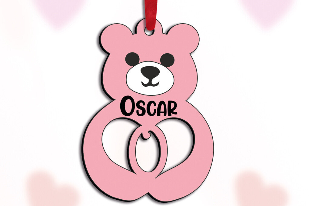 Intra απο ξύλο plywood 3mm-4mm πάχος – SVG Ημέρα του Αγίου Βαλεντίνου Love Bear Letter O Δίασταση  20x20 cm INTRAFABR-115304229