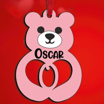 Intra απο ξύλο plywood 3mm-4mm πάχος – SVG Ημέρα του Αγίου Βαλεντίνου Love Bear Letter O Δίασταση  20x20 cm INTRAFABR-115304229 - Image 2