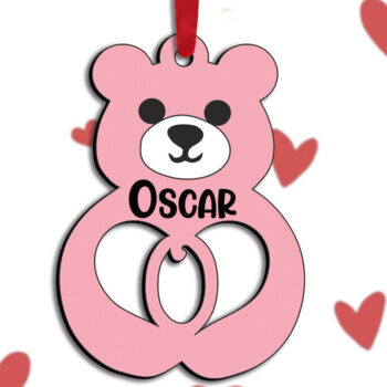 Intra απο ξύλο plywood 3mm-4mm πάχος – SVG Ημέρα του Αγίου Βαλεντίνου Love Bear Letter O Δίασταση  20x20 cm INTRAFABR-115304229 - Image 3