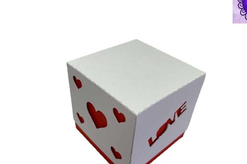 Intra απο ξύλο plywood 3mm-4mm πάχος – Κουτί κύβου για την ημέρα του Αγίου Βαλεντίνου Δίασταση  20x20 cm INTRAFABR-58070569