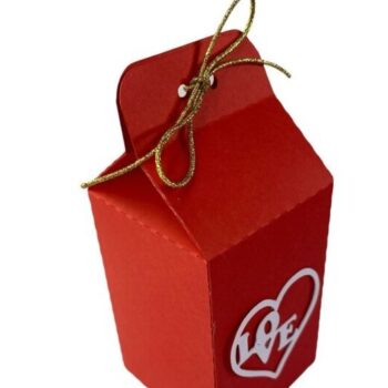 Intra απο ξύλο plywood 3mm-4mm πάχος – Κουτί γάλακτος για την ημέρα του Αγίου Βαλεντίνου Heart Love Milk Δίασταση  20x20 cm INTRAFABR-58070582 - Image 1