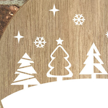 Intra απο ξύλο plywood 3mm-4mm πάχος – SVG Χειμερινά χριστουγεννιάτικα δέντρα στρογγυλή πινακίδα Δίασταση  20x20 cm INTRAFABR-109002740 - Image 3