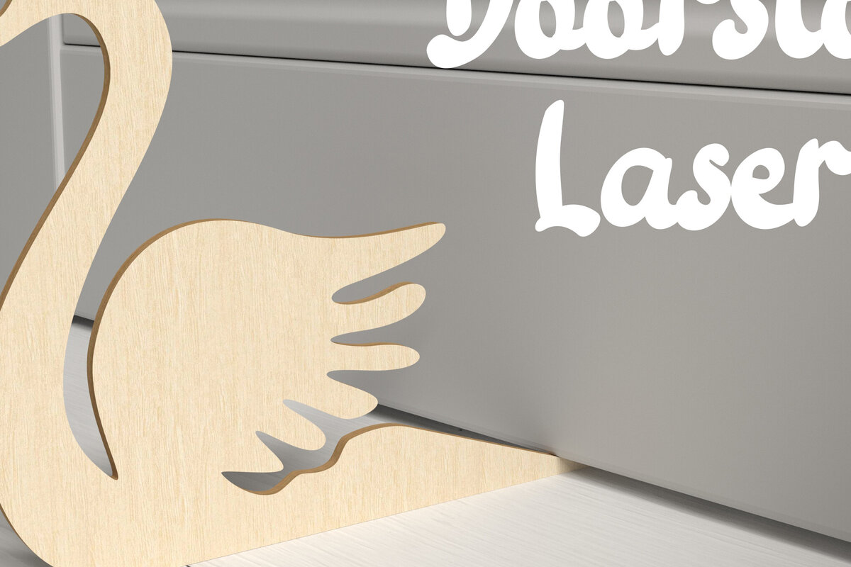 Intra απο ξύλο plywood 3mm-4mm πάχος – Swan Doorstops. 3D Laser Swan Δίασταση  20x20 cm INTRAFABR-81722878