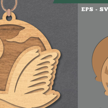 Intra απο ξύλο plywood 3mm-4mm πάχος – Στολίδι Swan Δίασταση  20x20 cm INTRAFABR-112070069 - Image 1