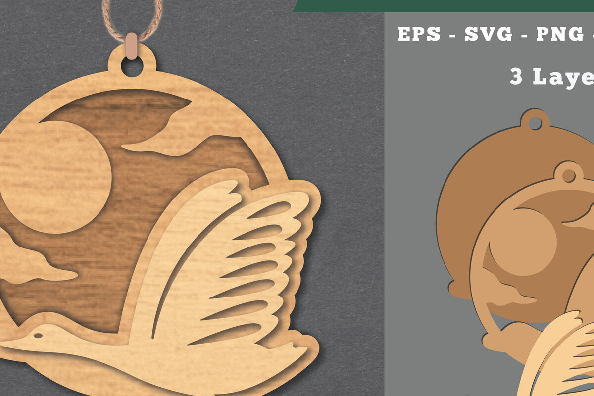 Intra απο ξύλο plywood 3mm-4mm πάχος – Στολίδι Swan Δίασταση  20x20 cm INTRAFABR-112070069