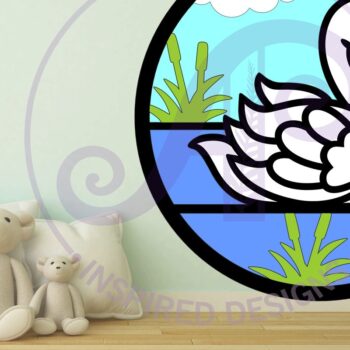 Intra απο ξύλο plywood 3mm-4mm πάχος – Swan Layered Wall Sign Δίασταση  40x30 cm INTRAFABR-99803744 - Image 2