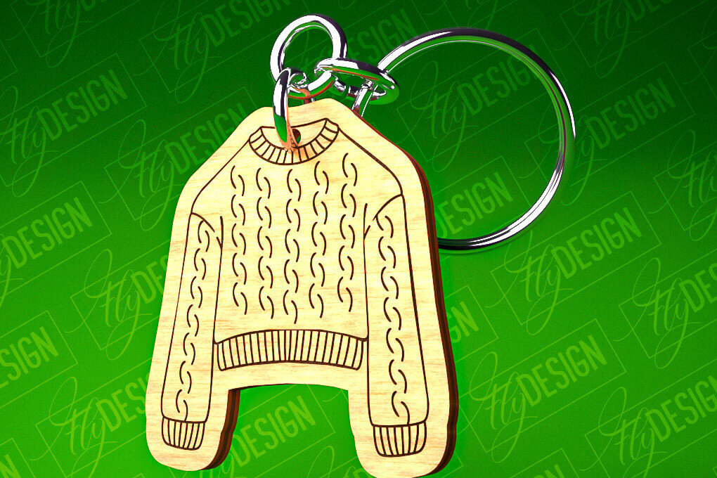 Intra απο ξύλο plywood 3mm-4mm πάχος – Μπρελόκ πουλόβερ Κοπή Laser | Αρχεία CNC Δίασταση  5x5 cm INTRAFABR-82697353