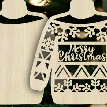 Intra απο ξύλο plywood 3mm-4mm πάχος – Πουλόβερ Χριστουγεννιάτικα Στολίδια Αρχείο Δίασταση 20x20 cm INTRAFABR-108621072 - Image 2