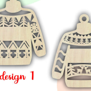 Intra απο ξύλο plywood 3mm-4mm πάχος – Πουλόβερ Χριστουγεννιάτικα στολίδια Αρχεία Δίασταση  20x20 cm INTRAFABR-50707912