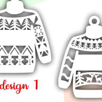 Intra απο ξύλο plywood 3mm-4mm πάχος – Πουλόβερ Χριστουγεννιάτικα στολίδια Αρχεία Δίασταση 20x20 cm INTRAFABR-50707912 - Image 5