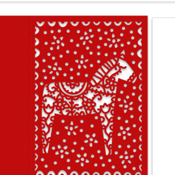 Intra απο ξύλο plywood 3mm-4mm πάχος – Σουηδικό Dala Horse Card Δίασταση  20x20 cm INTRAFABR-25776874 - Image 2