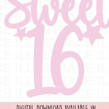 Intra απο ξύλο plywood 3mm-4mm πάχος – Sweet 16 - 16th Birthday Cake Topper Δίασταση  20x20 cm INTRAFABR-85909023 - Image 2