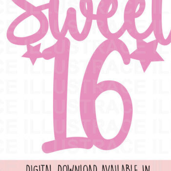 Intra απο ξύλο plywood 3mm-4mm πάχος – Sweet 16 - 16th Birthday Cake Topper Δίασταση  20x20 cm INTRAFABR-85909023 - Image 3