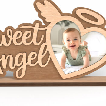 Intra απο ξύλο plywood 3mm-4mm πάχος – Sweet Angel - Κορνίζα για μωρά Δίασταση  20x20 cm INTRAFABR-117705886 - Image 1