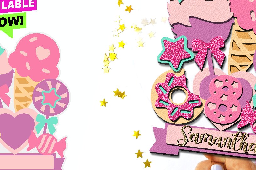 Intra απο ξύλο plywood 3mm-4mm πάχος – Sweet Cake Topper Δίασταση  20x20 cm INTRAFABR-91523026