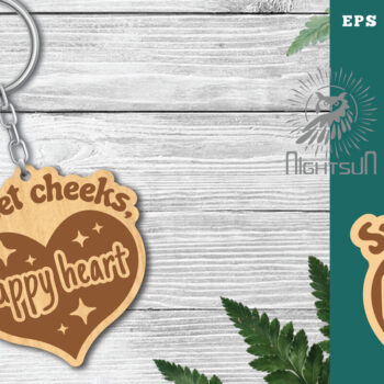 Intra απο ξύλο plywood 3mm-4mm πάχος – Γλυκά μάγουλα, Happy Heart Δίασταση  20x20 cm INTRAFABR-118403156 - Image 1