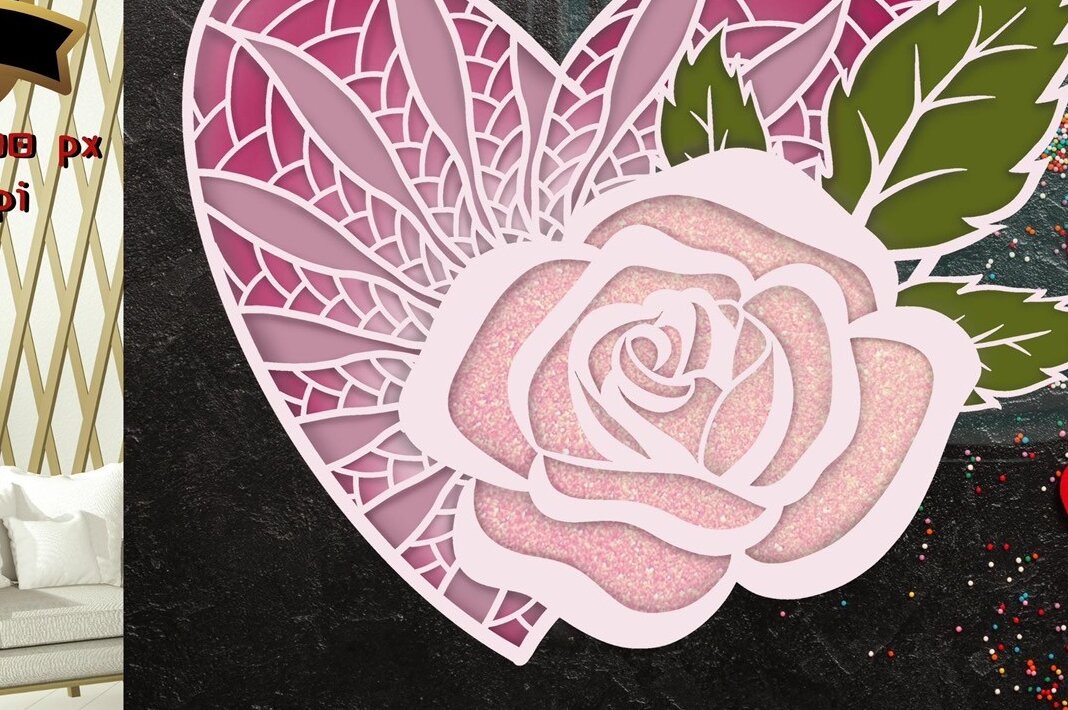 Intra απο ξύλο plywood 3mm-4mm πάχος – Sweet Heart 3D V.3 Δίασταση  20x20 cm INTRAFABR-56032749