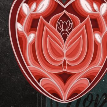 Intra απο ξύλο plywood 3mm-4mm πάχος – Sweet Heart Mandala 3D Δίασταση  20x20 cm INTRAFABR-56161606 - Image 1