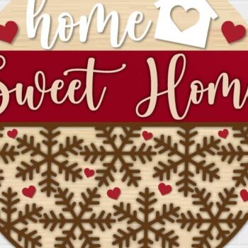Intra απο ξύλο plywood 3mm-4mm πάχος – Sweet Home Sign Glowforge Δίασταση  40x30 cm INTRAFABR-113063335 - Image 1