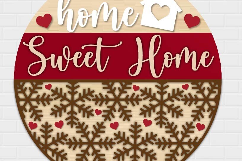 Intra απο ξύλο plywood 3mm-4mm πάχος – Sweet Home Sign Glowforge Δίασταση  40x30 cm INTRAFABR-113063335