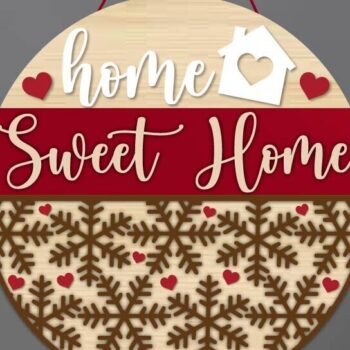 Intra απο ξύλο plywood 3mm-4mm πάχος – Sweet Home Sign Glowforge Δίασταση  40x30 cm INTRAFABR-113063335 - Image 3