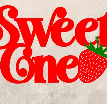 Intra απο ξύλο plywood 3mm-4mm πάχος – Sweet One Strawberry Cake Topper Δίασταση  20x20 cm INTRAFABR-97127590 - Image 3