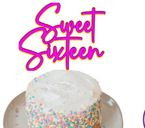 Intra απο ξύλο plywood 3mm-4mm πάχος – Sweet Sixteen Cake Topper Δίασταση  20x20 cm INTRAFABR-34076669