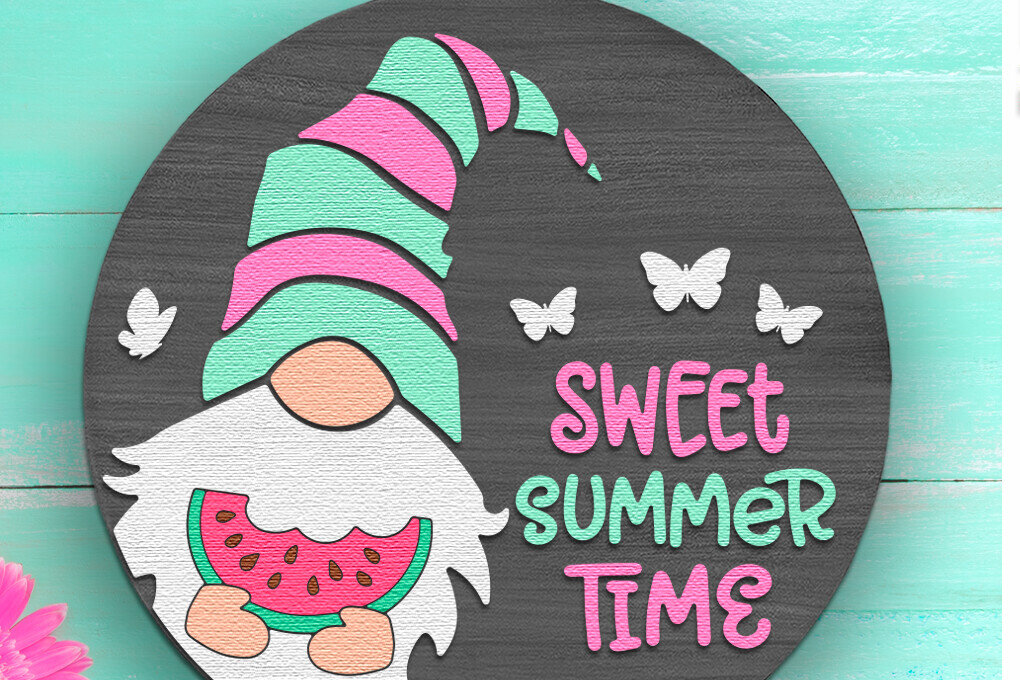 Intra απο ξύλο plywood 3mm-4mm πάχος – Sweet SummerTime, πινακίδα πόρτας με στρώσεις Δίασταση  20x20 cm INTRAFABR-119555154