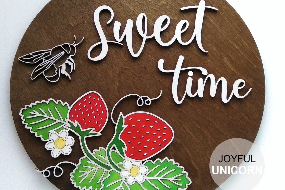 Intra απο ξύλο plywood 3mm-4mm πάχος – Αρχείο περικοπής Sweet Time Summer Sign Δίασταση  40x30 cm INTRAFABR-31985718