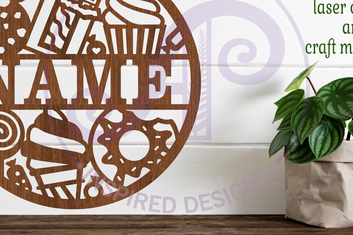 Intra απο ξύλο plywood 3mm-4mm πάχος – Sweet Treats Name Sin Δίασταση  20x20 cm INTRAFABR-85173506