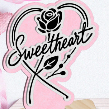 Intra απο ξύλο plywood 3mm-4mm πάχος – Sweetheart Love Valentine Στολίδι Laser Δίασταση  20x20 cm INTRAFABR-113551493 - Image 1