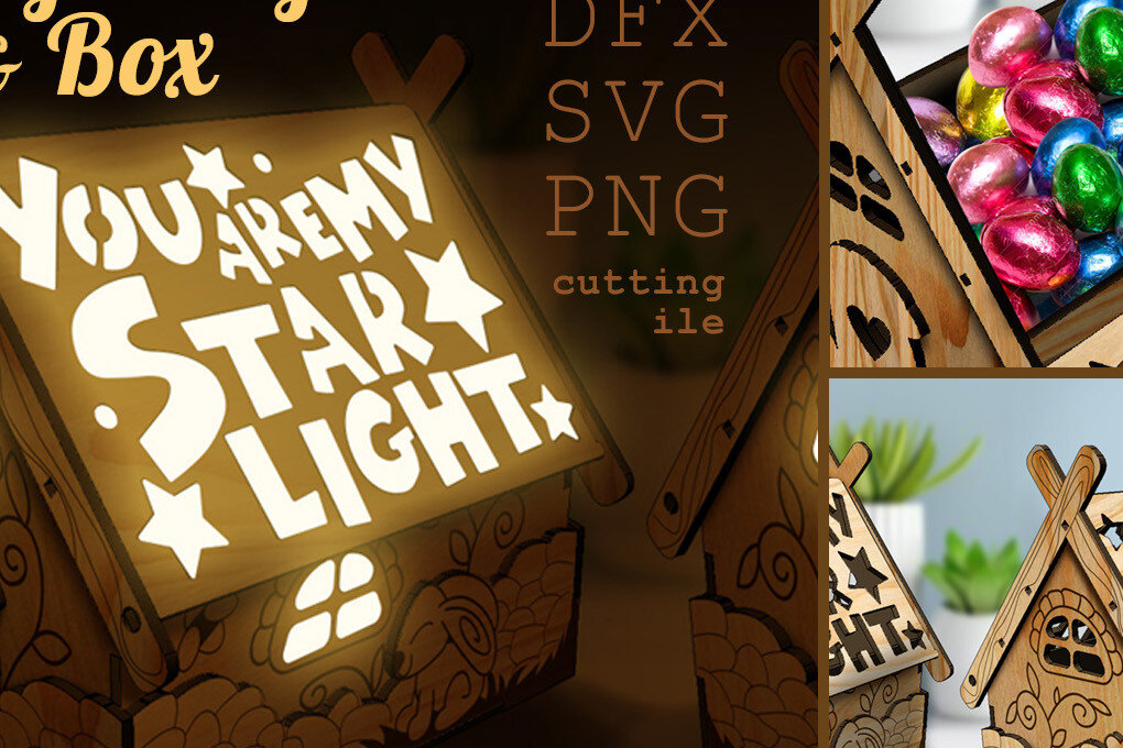 Intra απο ξύλο plywood 3mm-4mm πάχος – Sweets Box &amp; Night Light Δίασταση  20x20 cm INTRAFABR-70971467