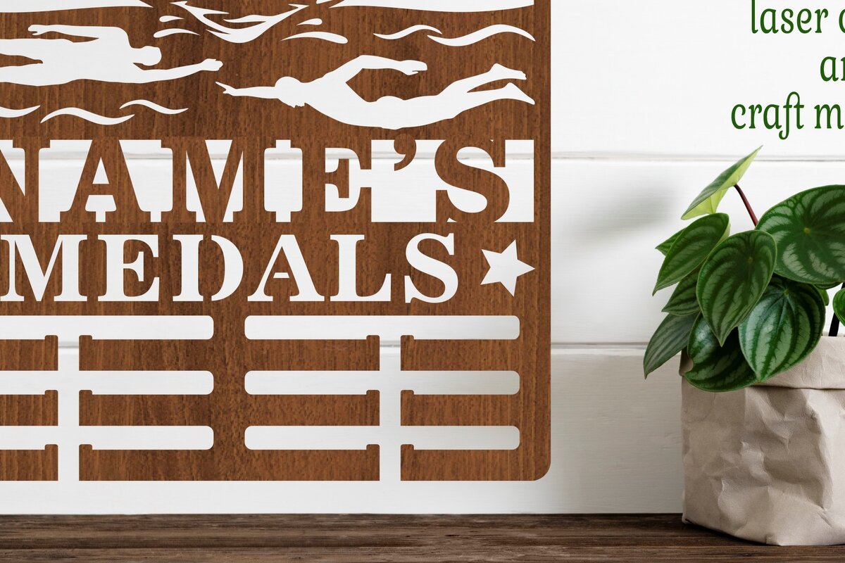 Intra απο ξύλο plywood 3mm-4mm πάχος – Κολυμβητής Άνδρας Όνομα Κάτοχος Μεταλλίου Laser Δίασταση  20x20 cm INTRAFABR-73714240