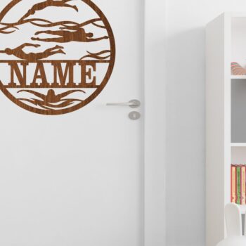 Intra απο ξύλο plywood 3mm-4mm πάχος – Swimming Male Name Sign, Δίασταση  40x30 cm INTRAFABR-72131183 - Image 2