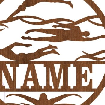 Intra απο ξύλο plywood 3mm-4mm πάχος – Swimming Male Name Sign, Δίασταση  40x30 cm INTRAFABR-72131183 - Image 3