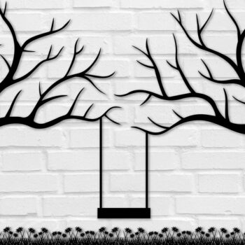 Intra απο ξύλο plywood 3mm-4mm πάχος – Swing Tree Wall Crafts Interior Decor Δίασταση  20x20 cm INTRAFABR-29426783 - Image 1