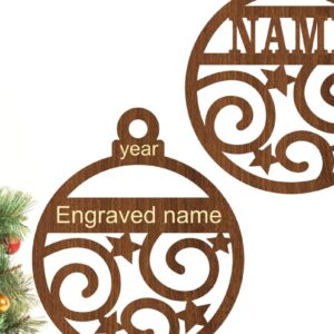 Intra απο ξύλο plywood 3mm-4mm πάχος – Swirl Χριστουγεννιάτικο Στολίδι Δίασταση  20x20 cm INTRAFABR-77300554