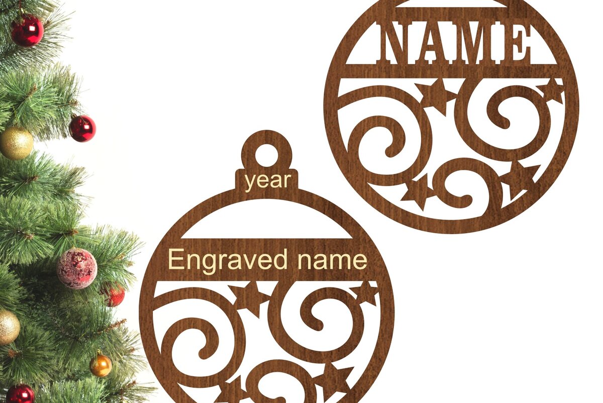 Intra απο ξύλο plywood 3mm-4mm πάχος – Swirl Χριστουγεννιάτικο Στολίδι Δίασταση  20x20 cm INTRAFABR-77300554